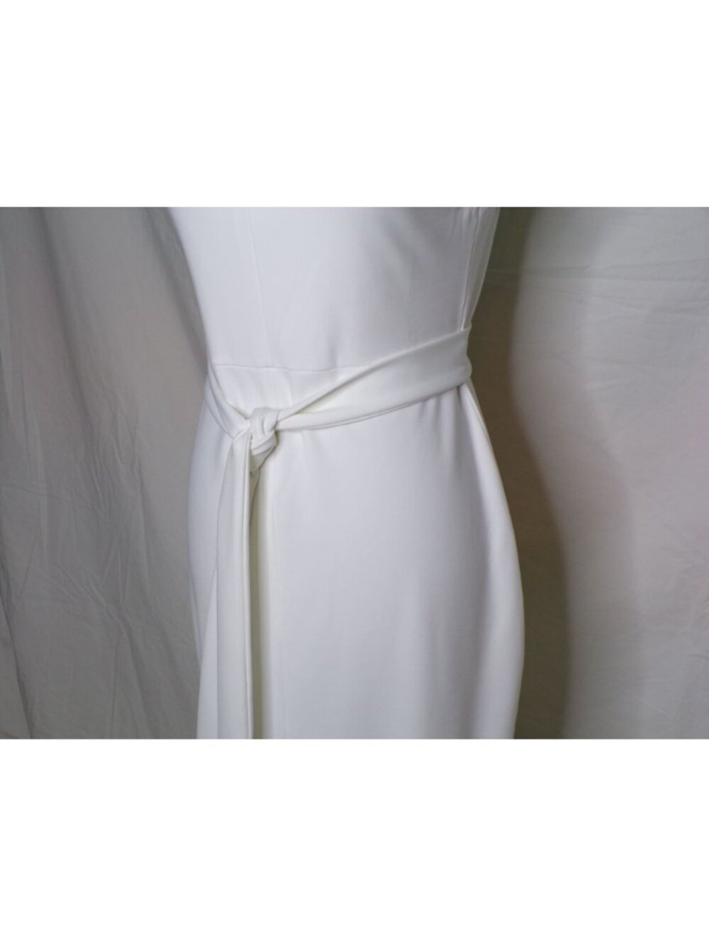🆕ALEXIA ADMOR Mock Neck Belted Sheath Dress Ivory Cream 8 - Picture 10 of 11